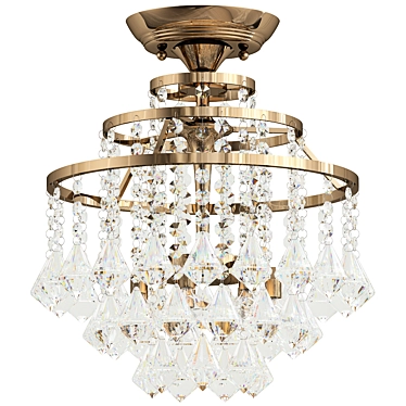 Exquisite Art Deco Crystal Chandelier 3D model image 1 