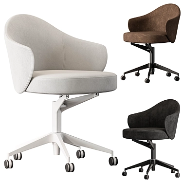 6-Color Office Chair Set 3D model image 1 