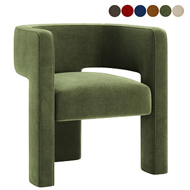 Luxury Velvet Accent Chair Collection 3D model image 1 