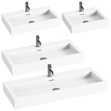 Badeloft Gray Wall Mounted Sinks 3D model image 1 