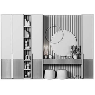 Modern Hallway Composition with Cabinets 3D model image 1 