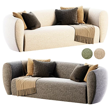 Pet-Friendly Beige Sofa 3D model image 1 