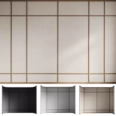 Customizable Wall Panels Kushi 3D model image 1 