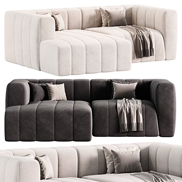 Elegant Modular Sectional Sofa 3D model image 1 