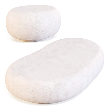 Pebble Concrete Coffee & Side Table 3D model image 1 