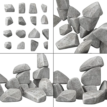 Geometric Stone Textured 3D Model 3D model image 1 