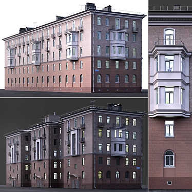 Stalinka Classic Residential Building 3D model image 1 