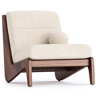 Modern Armless Chair Ash Natural 3D model image 1 