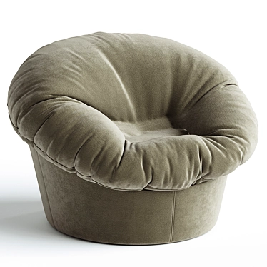 Luxury Bio Gold Velvet Armchair 3D model image 1 