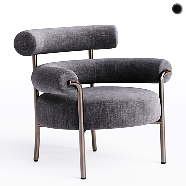 Olio fabric armchair with armrests 3D model image 1 