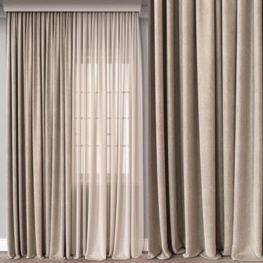 Versatile 3D Curtain Model Set 3D model image 1 