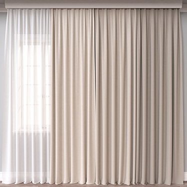 Multi-Format Curtain Model, 33668 Polys 3D model image 1 