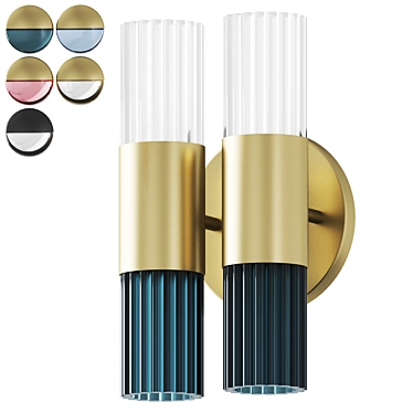 Luxury Brass Glass Wall Sconce 3D model image 1 