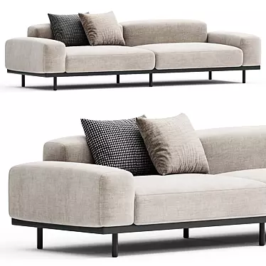 ARFLEX NAVIGLIO Fabric Sofa: 3D Model 3D model image 1 