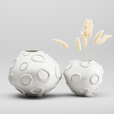 Fossilia Moonstone Vase Set 3D model image 1 