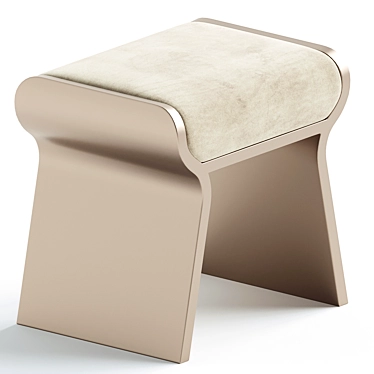 Luxury Cream Fur Stool by Kifu 3D model image 1 