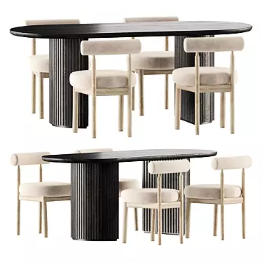 Stylish Moon Dining Set 3D model image 1 