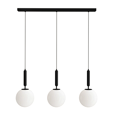 Elegant 3-Ball Chandelier Fixture 3D model image 1 