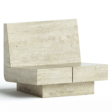 Elegant Travertine Lounge Chair 3D model image 1 