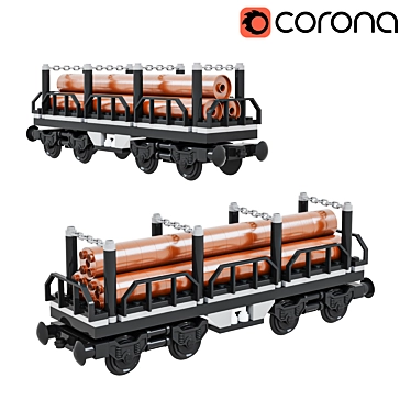 Brick Train Cargo Set - 3D Model 3D model image 1 