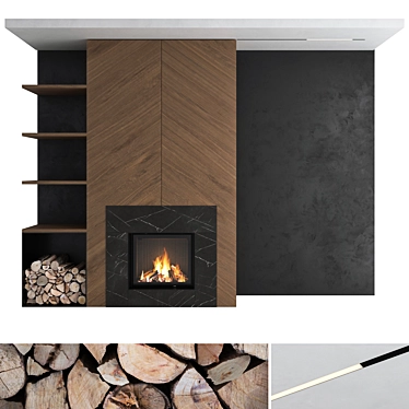 Romotop IMPRESSION 2G L Fireplace Set 3D model image 1 