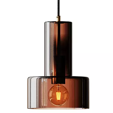 Brown Glass Pendant Lamp by Hubsch 3D model image 1 