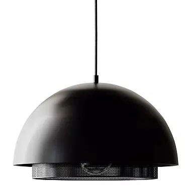 Elegant Black Metal Ceiling Lamp 3D model image 1 