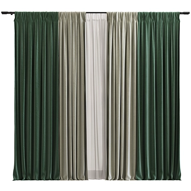 Refined Wave Curtain Design 3D model image 1 