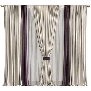 Retopologized Curtain Design 3D model image 1 