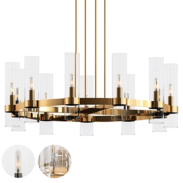 Modern Chandelier Ashby 91cm Eco-Friendly 3D model image 1 