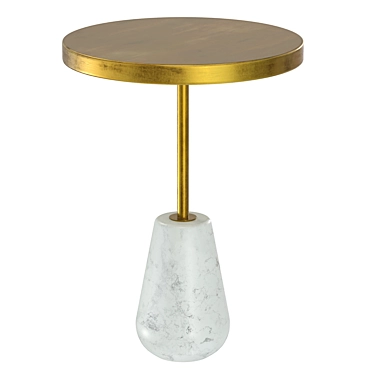 Elegant Antique Gold Side Table 3D model image 1 