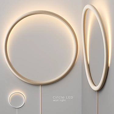 Modern Circle LED Wall Light 3D model image 1 