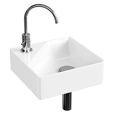 Cosmic Corner Washbasin, Matt White 3D model image 1 