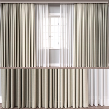 Versatile 3D Curtain Model 3D model image 1 