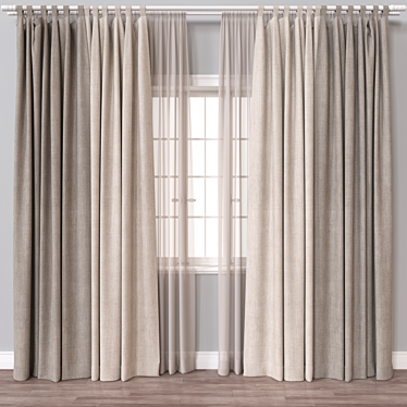 Versatile 3D Curtain Model 3D model image 1 