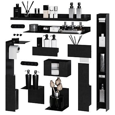 Luxury Bathroom Accessories Set 3D model image 1 