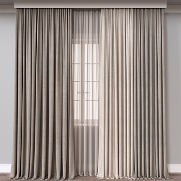  Versatile 3D Curtain Model 3D model image 1 