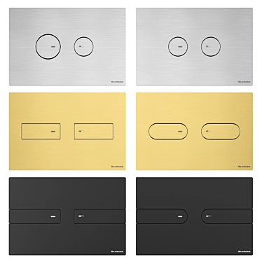 Inox Flush Buttons for Installation 3D model image 1 