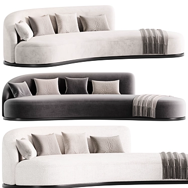 Elegant Marseille Mohair Sofa in Coral 3D model image 1 