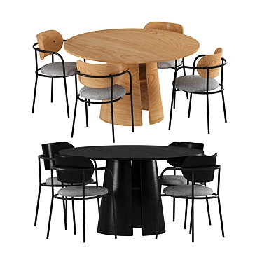 Timeless Elegance Duo: Eclipse Chair & Cep Table 3D model image 1 