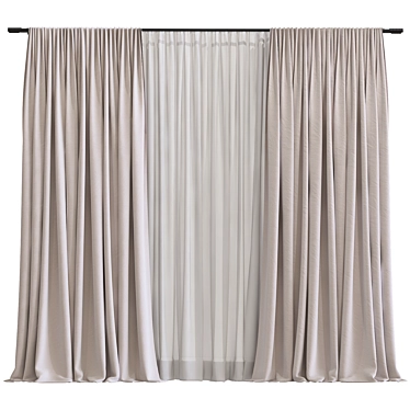 Swirl Mesh Curtain Design 3D model image 1 