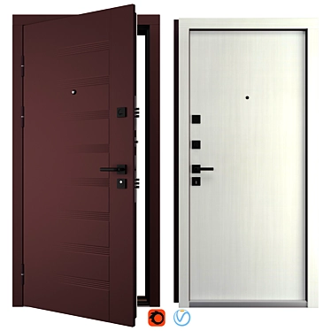 Premium Metal Entrance Door Ingrid 3D model image 1 