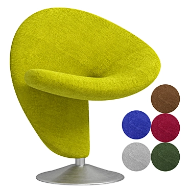 Swivel Wool Blend Accent Chair 3D model image 1 