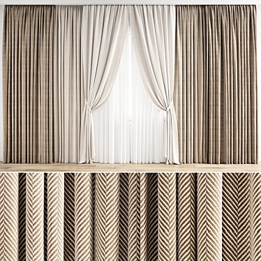 Polygonal Curtain 3D Model Kit 3D model image 1 