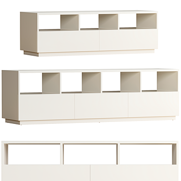 Modern White Media Console 2014 3D model image 1 