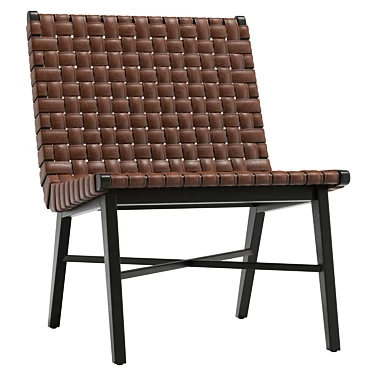 Modern Woven Accent Chair, Real-scale 3D model image 1 