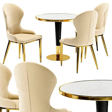 Constance Dining Chair & Madrid Table 3D model image 1 