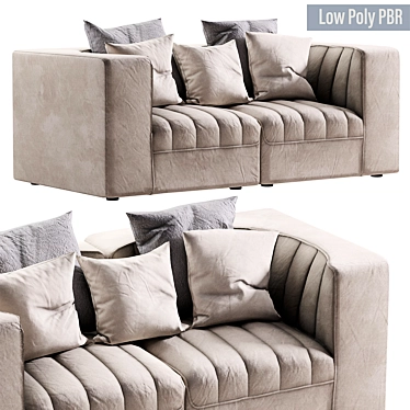 Modern Low Poly Sofa Design 3D model image 1 