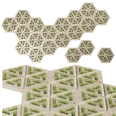 Scatter Grass Concrete Collection Vol.445 3D model image 1 