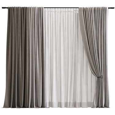 Meshed Curtain Design 3D model image 1 